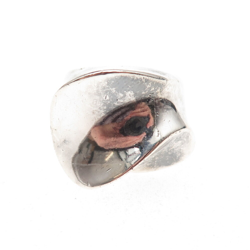 925 Sterling Silver Vintage Mexico Modernist Oxidized Ring Size 5.5 - Picture 3 of 9